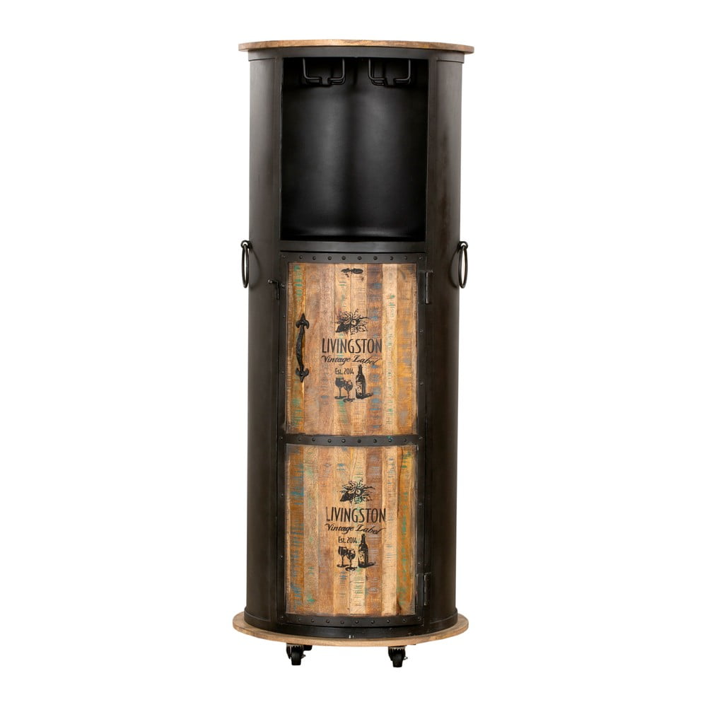 Scaffale per vino in metallo nero 9 bottiglie 60x155 cm Luni - Interia Home & Living | Mobiletti per il vino