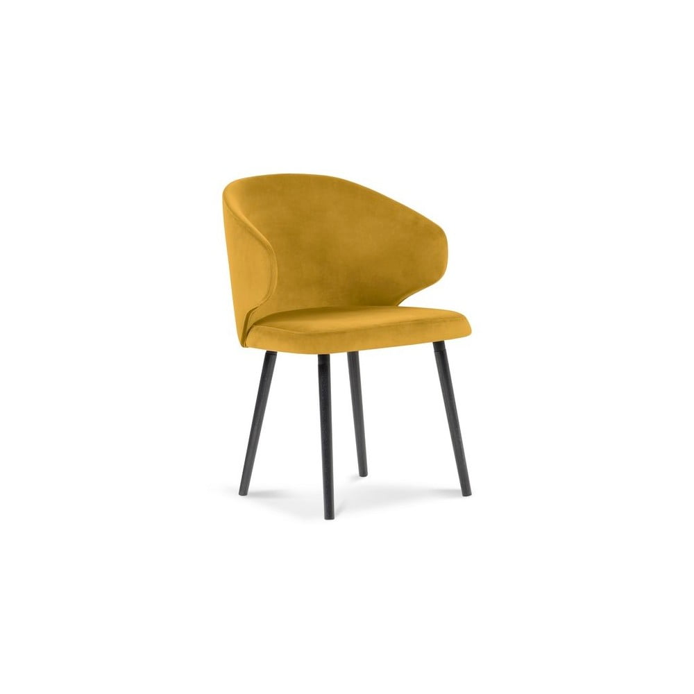 Sedia da pranzo gialla con rivestimento in velluto Nemesis - Windsor & Co Sofas | Sedie da pranzo