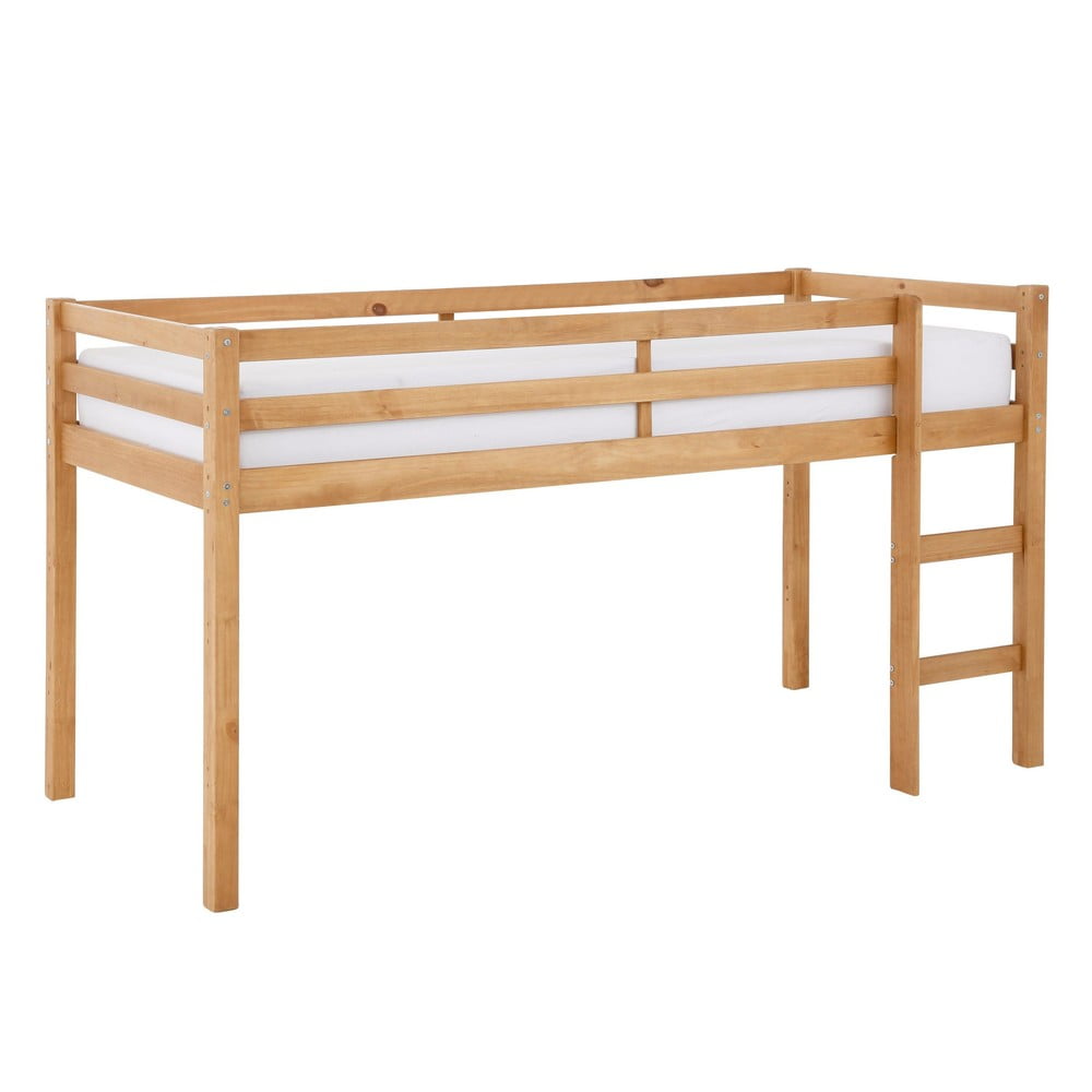 Letto a soppalco colore naturale in legno di pino per bambini 90x200 cm Alpi - Støraa | Letti per bambini
