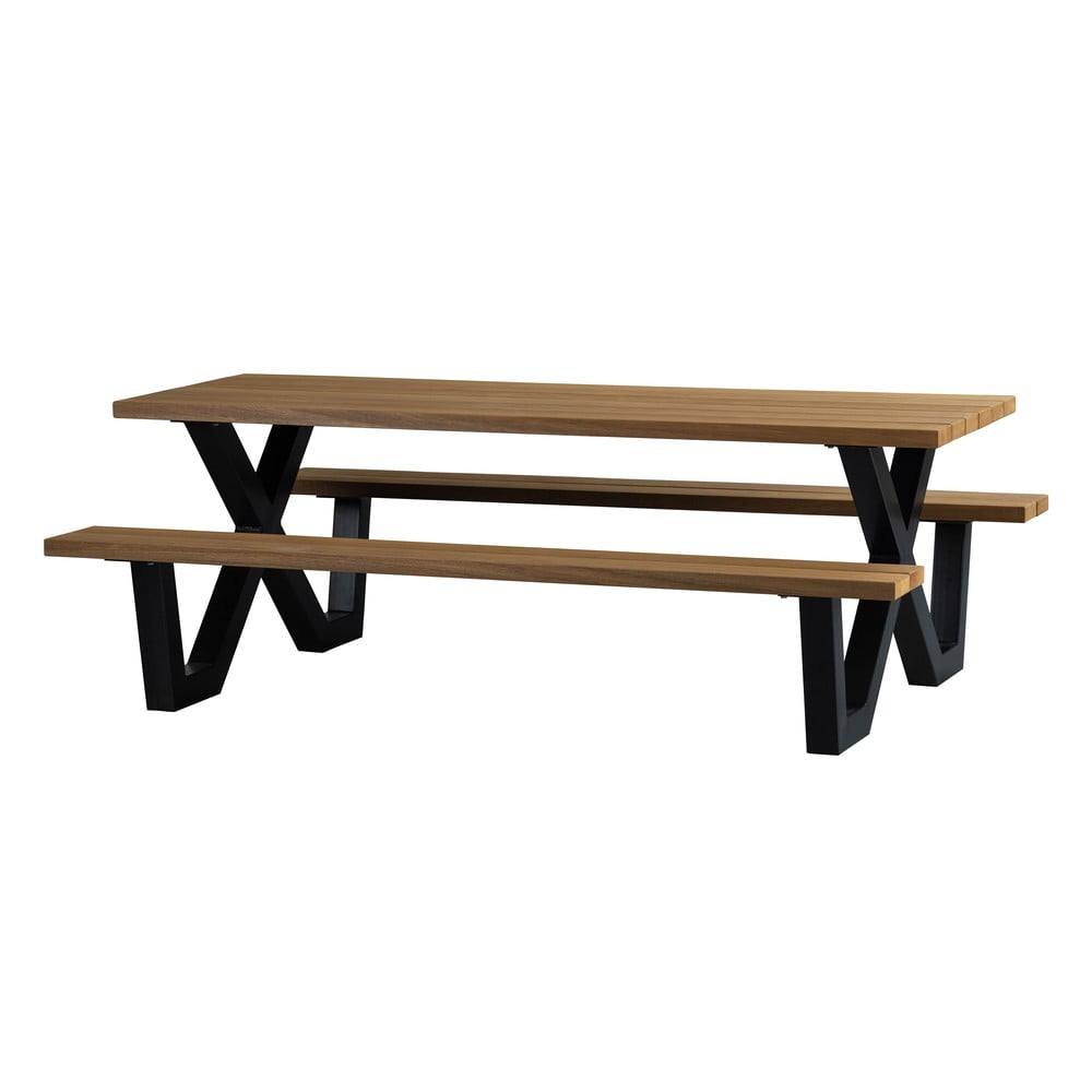 Tavolo da pranzo da giardino con panche , 206 x 145 cm Tablo - WOOOD | Set per zona pranzo da giardino