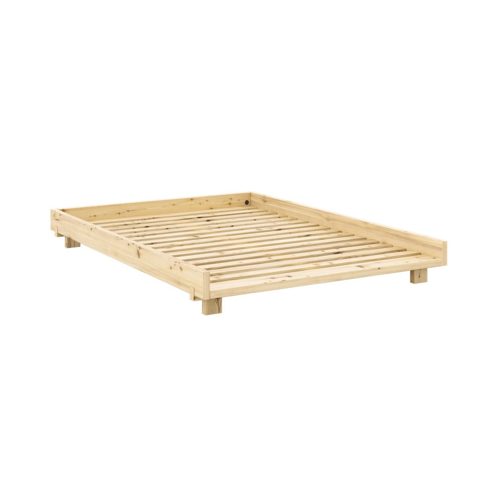 Letto matrimoniale in legno di pino con rete color naturale 140x200 cm Social Bed - Karup Design | Letti matrimoniali