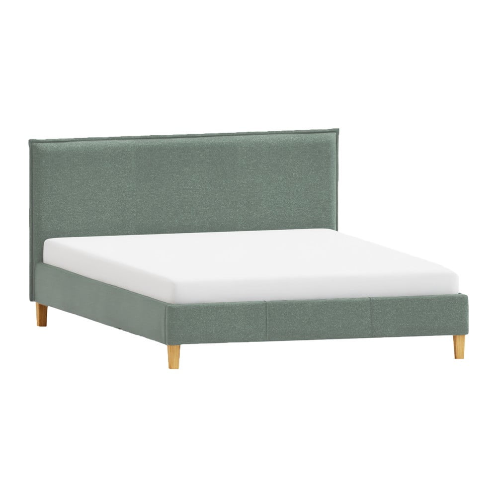 Letto matrimoniale imbottito verde con griglia 200x200 cm Tina - Ropez | Letti matrimoniali