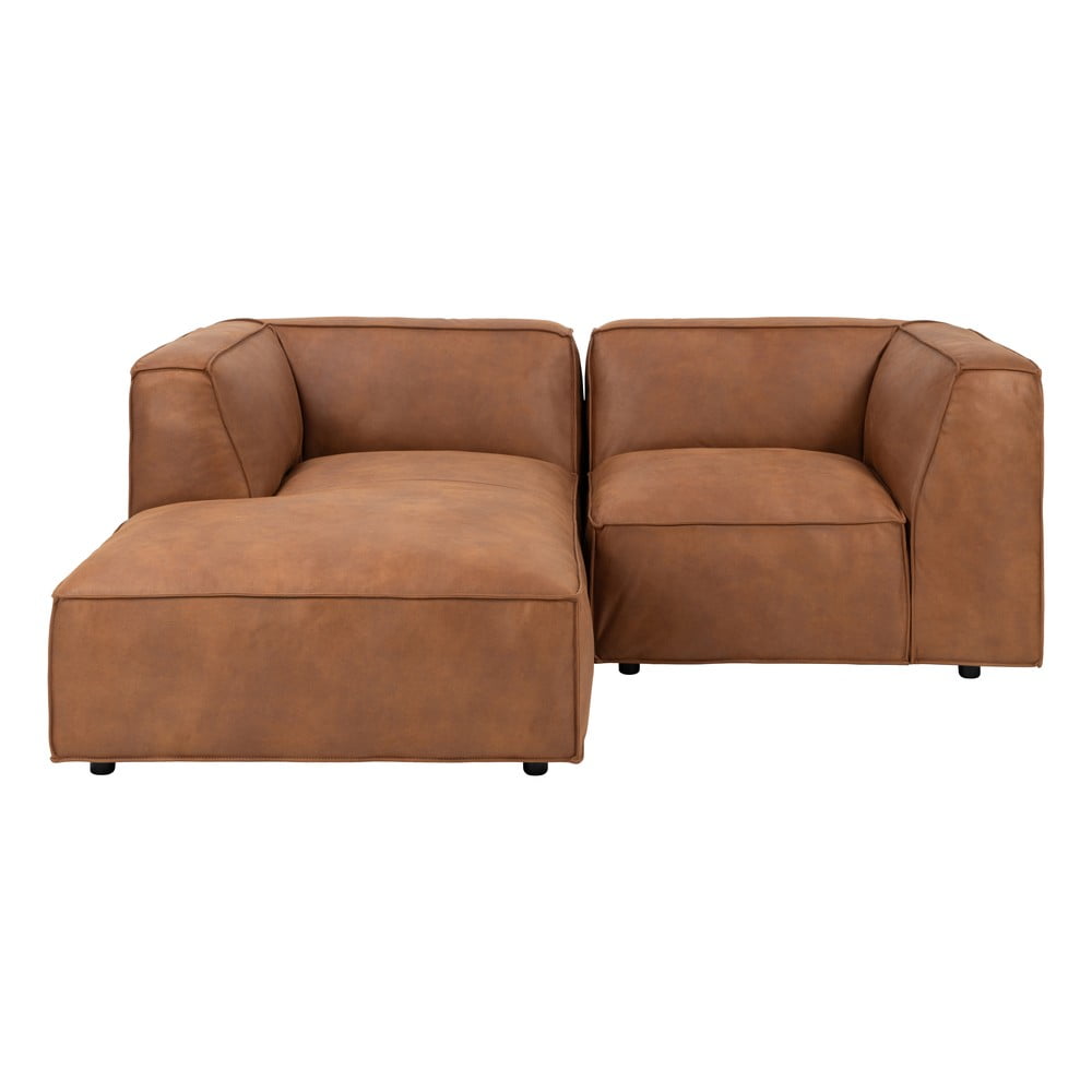 Divano angolare in similpelle marrone cognac (angolo sinistro) Fairfield Kentucky - Bonami Selection | Set di divani componibili pronti per l'uso