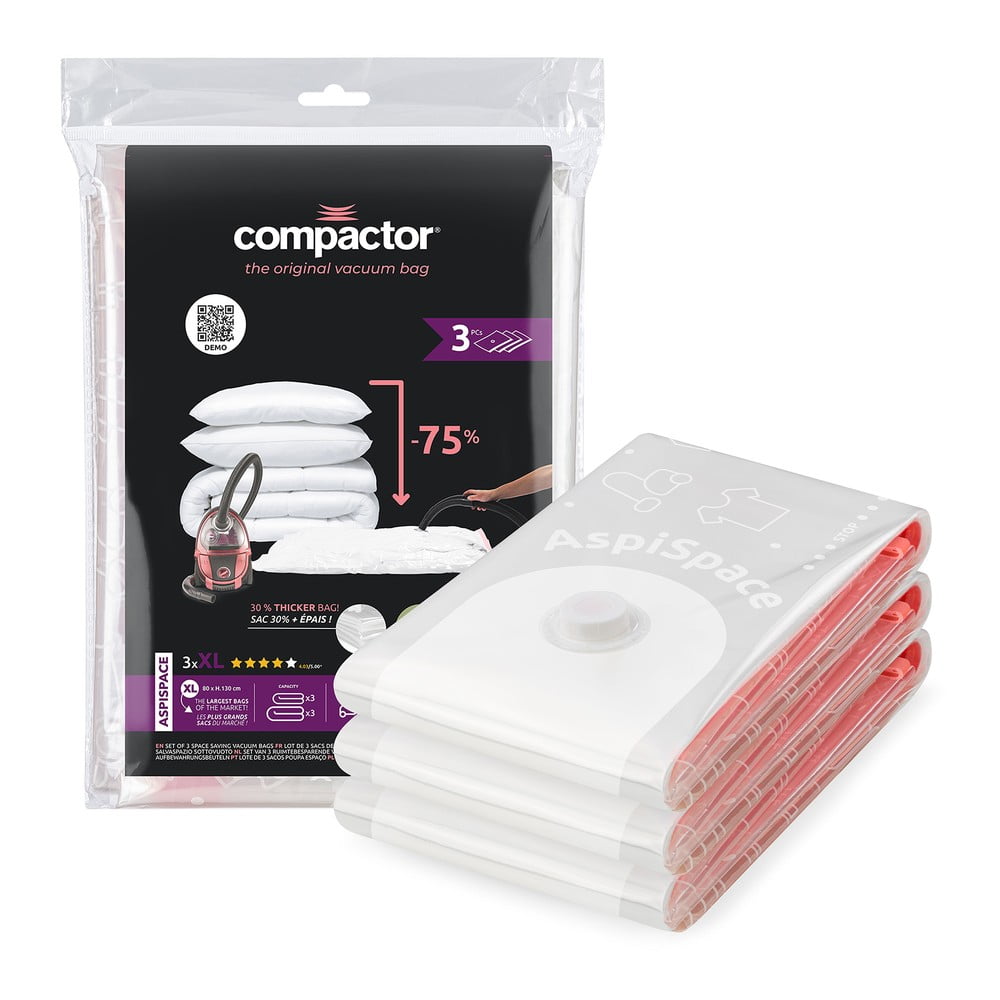 Sacchetti per il vuoto in set da 3 pezzi Vacuum XL - Compactor | Sacchetti sottovuoto