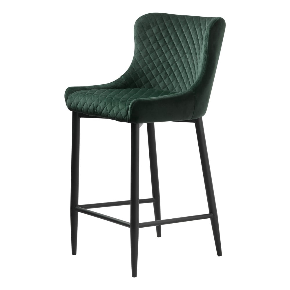 Sgabello da bar in velluto verde (altezza seduta 77 cm) Ottowa - Unique Furniture | Sedie da bar