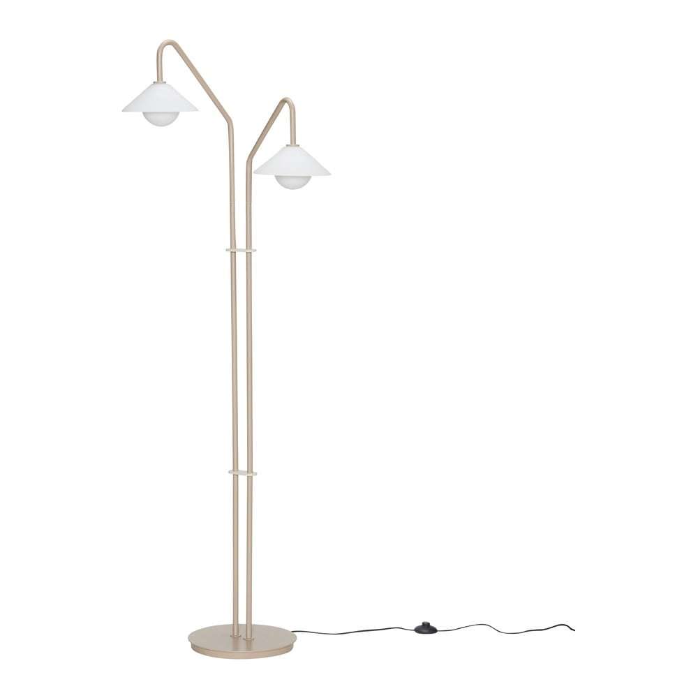Lampada da terra beige con paralume in vetro (altezza 165 cm) Come - Hübsch | Lampade da terra
