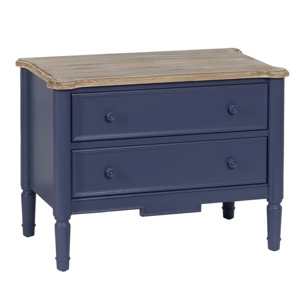 Cassettiera bassa blu in legno di abete 80x60 cm - Ixia | Cassettiere