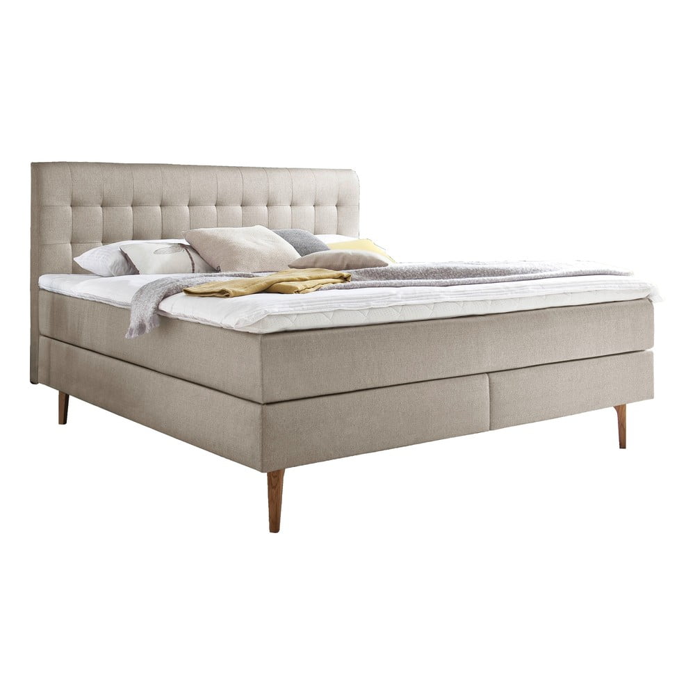 Letto boxspring beige 160x200 cm Massello - Meise Möbel | Letti boxspring