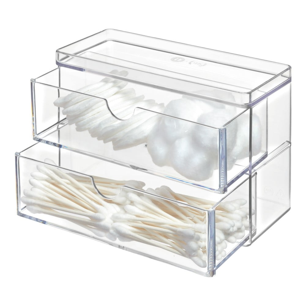 Organizzatore da bagno per tamponi di cotone Crystalline - iDesign/The Home Edit | Organizer per il bagno