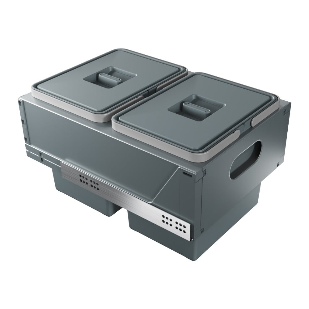 Bidone in plastica da incasso grigio per rifiuti differenziati 30 l Block U-Top 2.0 - Elletipi | Cestini per la spazzatura