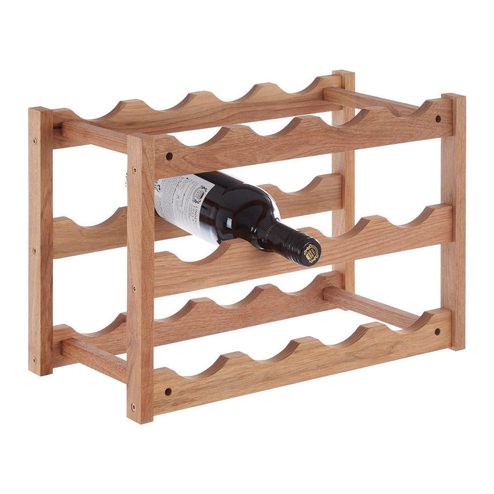 Portabottiglie in legno di noce in colore naturale 12 bottiglie Arla - Premier Housewares | Scaffali per vino