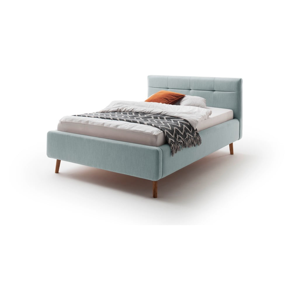 Letto matrimoniale imbottito azzurro rete non inclusa 140x200 cm Lotte – Meise Möbel | Letti matrimoniali
