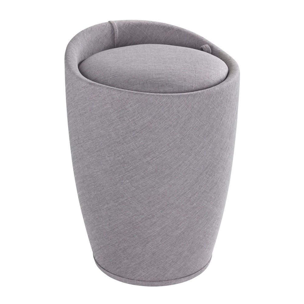 Cesto portabiancheria e sgabello grigio chiaro in un unico pezzo Linen Look, 20 l Candy - Wenko | Ceste per il bucato