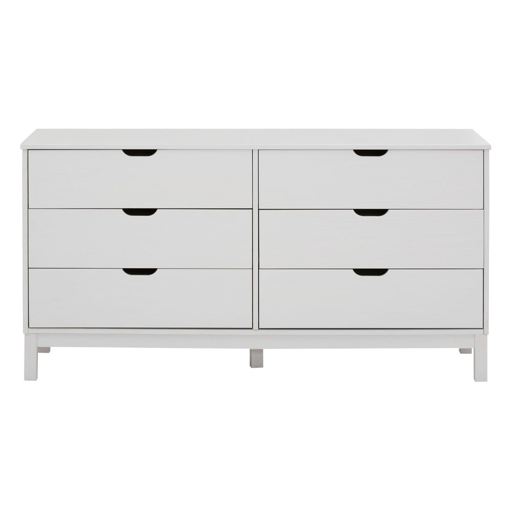 Cassettiera bassa bianca in legno di pino 150x75 cm Post - Støraa | Cassettiere