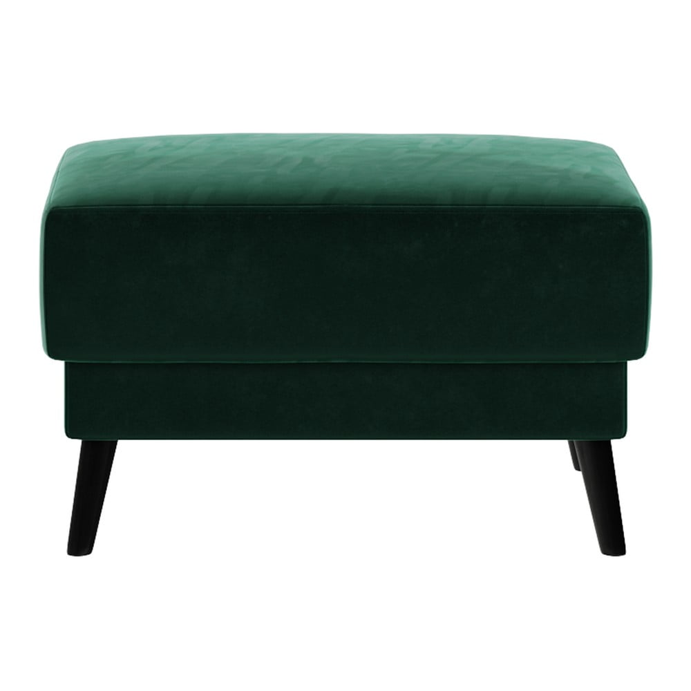 Pouf in velluto verde scuro Fynn - Ghado | Poggiapiedi