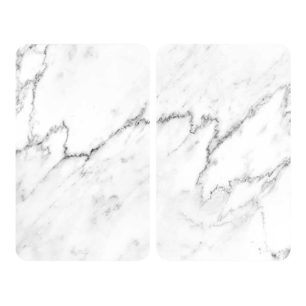 Set di 2 copri stufe in vetro, 52 x 30 cm Marble - Wenko | Coperture per piani cottura