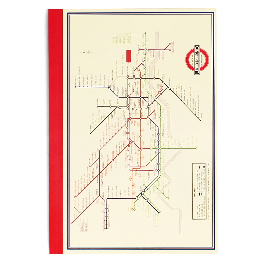 Quaderno 60 pagine formato A5 Heritage Tube Map - Rex London | Quaderni