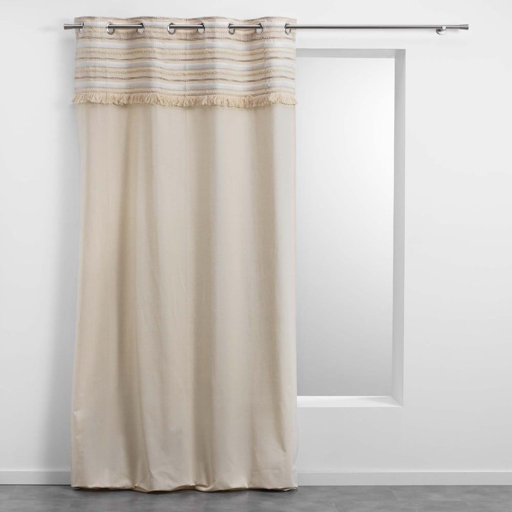 Tenda di colore naturale in cotone 140x240 cm Atlas – douceur d'intérieur | Tende