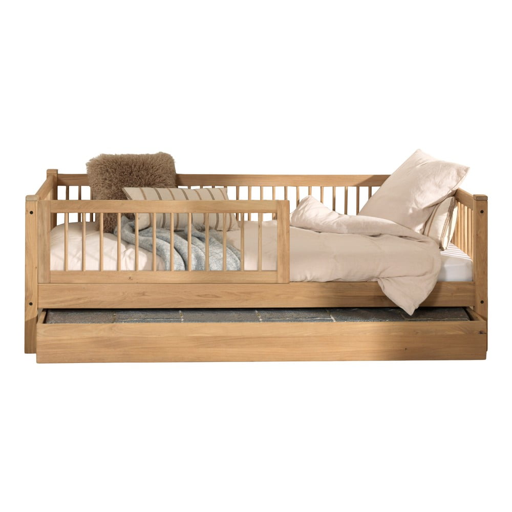 Letto da bambini estraibile di colore naturale in rovere massiccio con rete inclusa 90x200 cm Forrest – Vipack | Letti per bambini