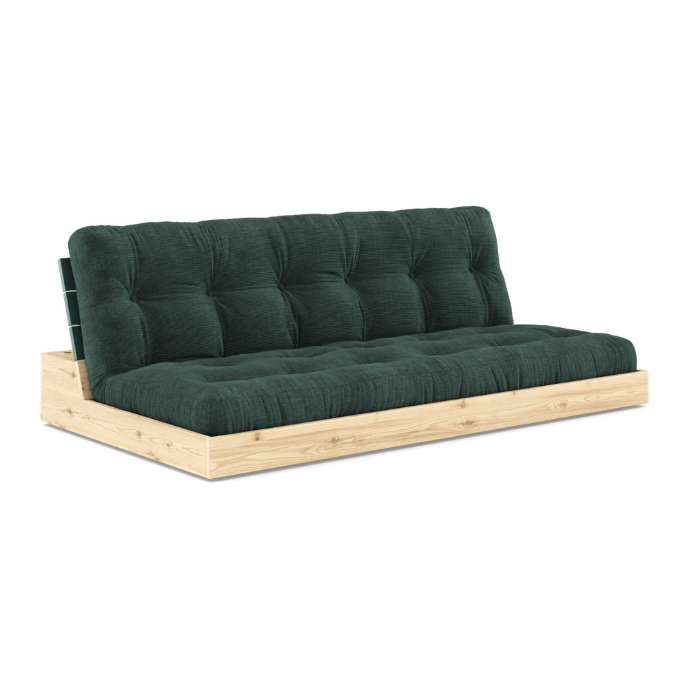 Divano letto in velluto a coste verde scuro 196 cm Base - Karup Design | Divani