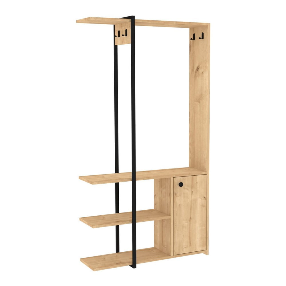 Set da corridoio nero/naturale Kumsal - Kalune Design | Set di mobili da ingresso