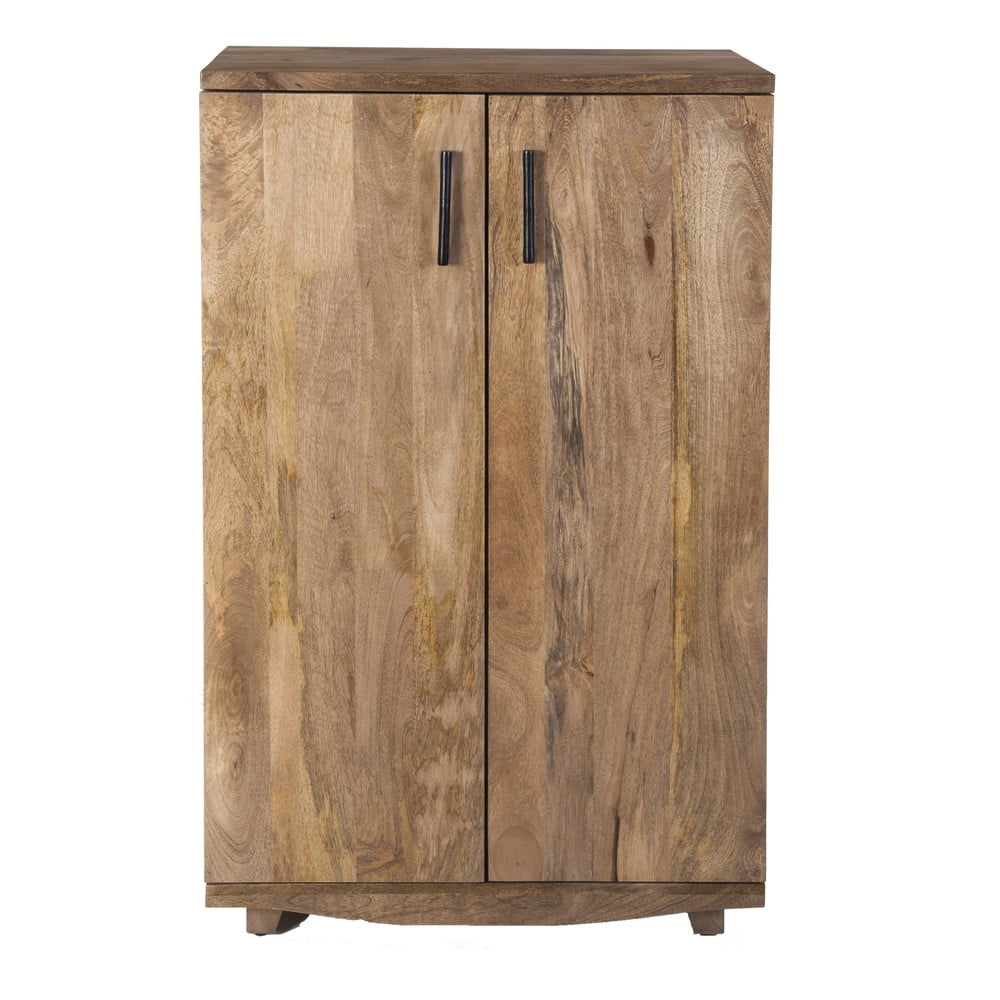 Cantinetta di colore naturale in mango massiccio numero di bottiglie 12, 74x122x46 cm Bombay – Interia Home & Living | Mobiletti per il vino