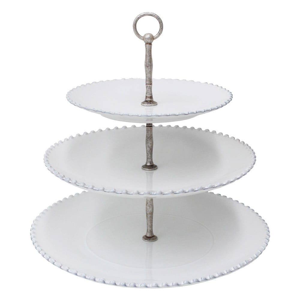 Etager in gres bianco, altezza 33 cm Pearl - Costa Nova | Alzate