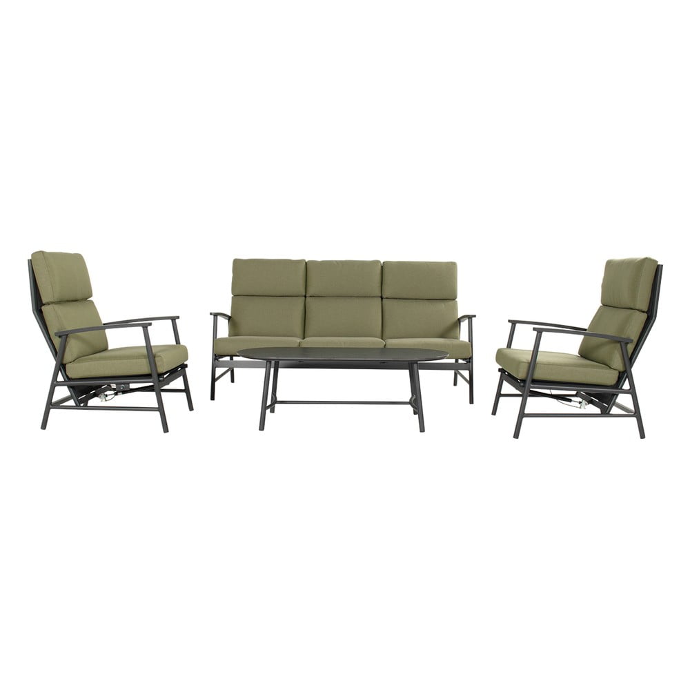 Set di mobili da giardino verde in alluminio per 5 persone Flora – Hartman | Set di mobili da giardino