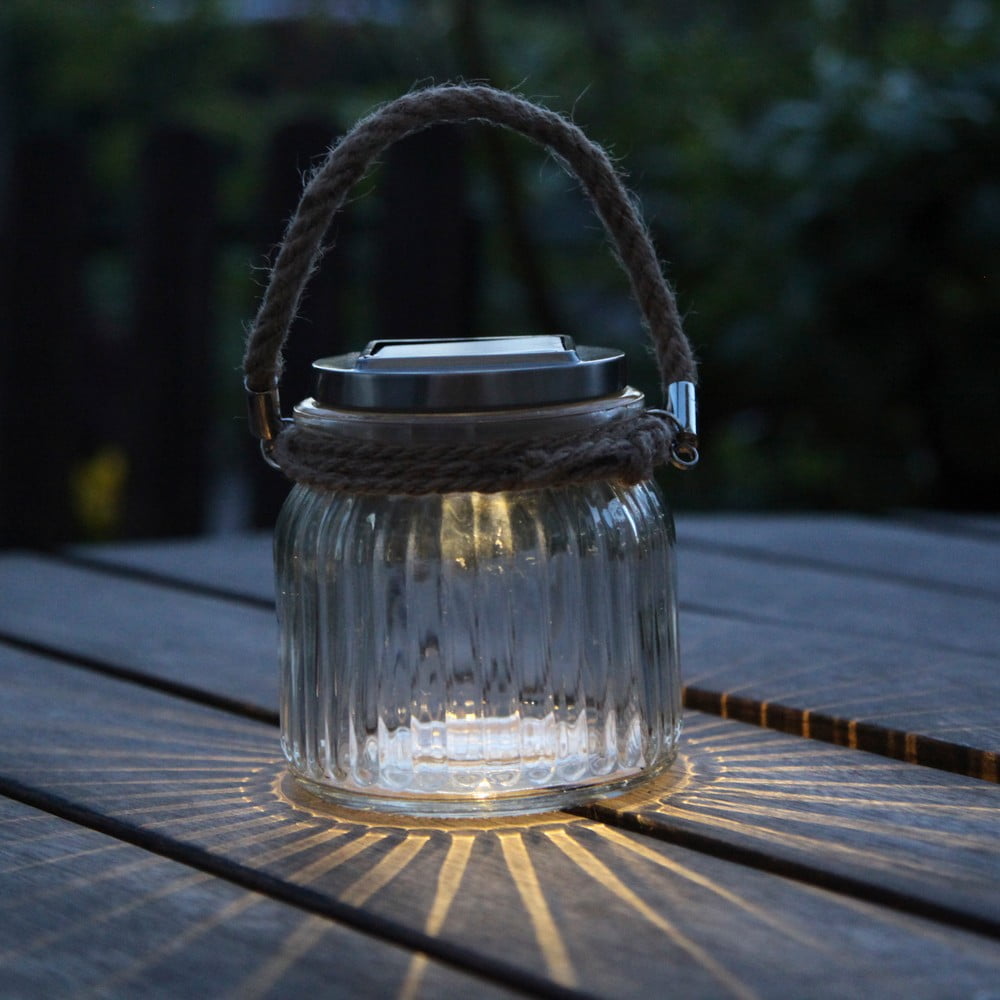 Lanterna solare LED in vetro, altezza 11,5 cm Jamjar - Star Trading | Lanterne LED