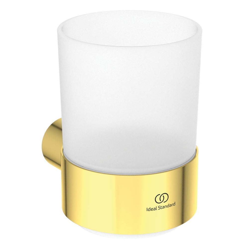 Portaspazzolino in metallo color oro da parete Conca - Ideal Standard | Portaspazzolini