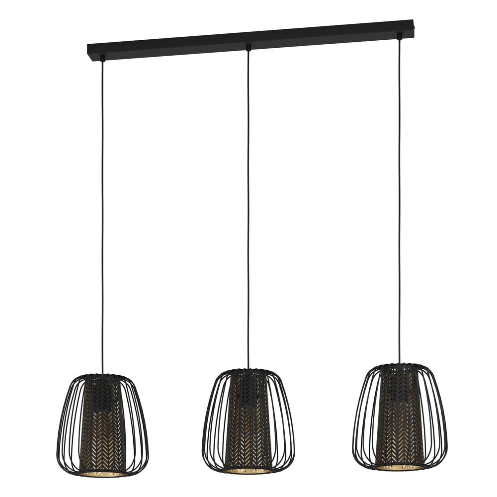 Lampadario nero con paralume in metallo/con paralume in tessuto CURASAO – EGLO | Lampadari