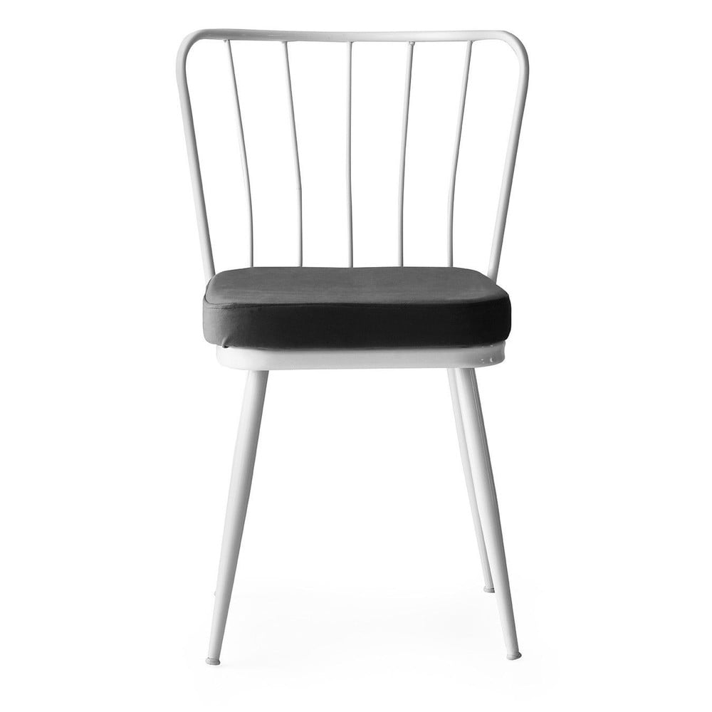 Set di 2 sedie da pranzo in metallo bianco-nero Yildiz - Kalune Design | Sedie da pranzo