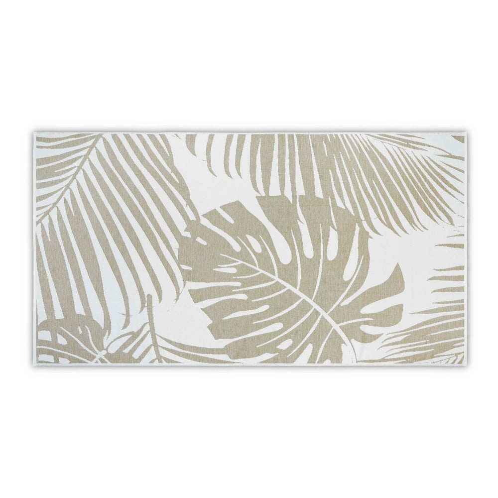 Telo mare beige 180x100 cm Leaf - Foutastic | Asciugamani e teli da spiaggia