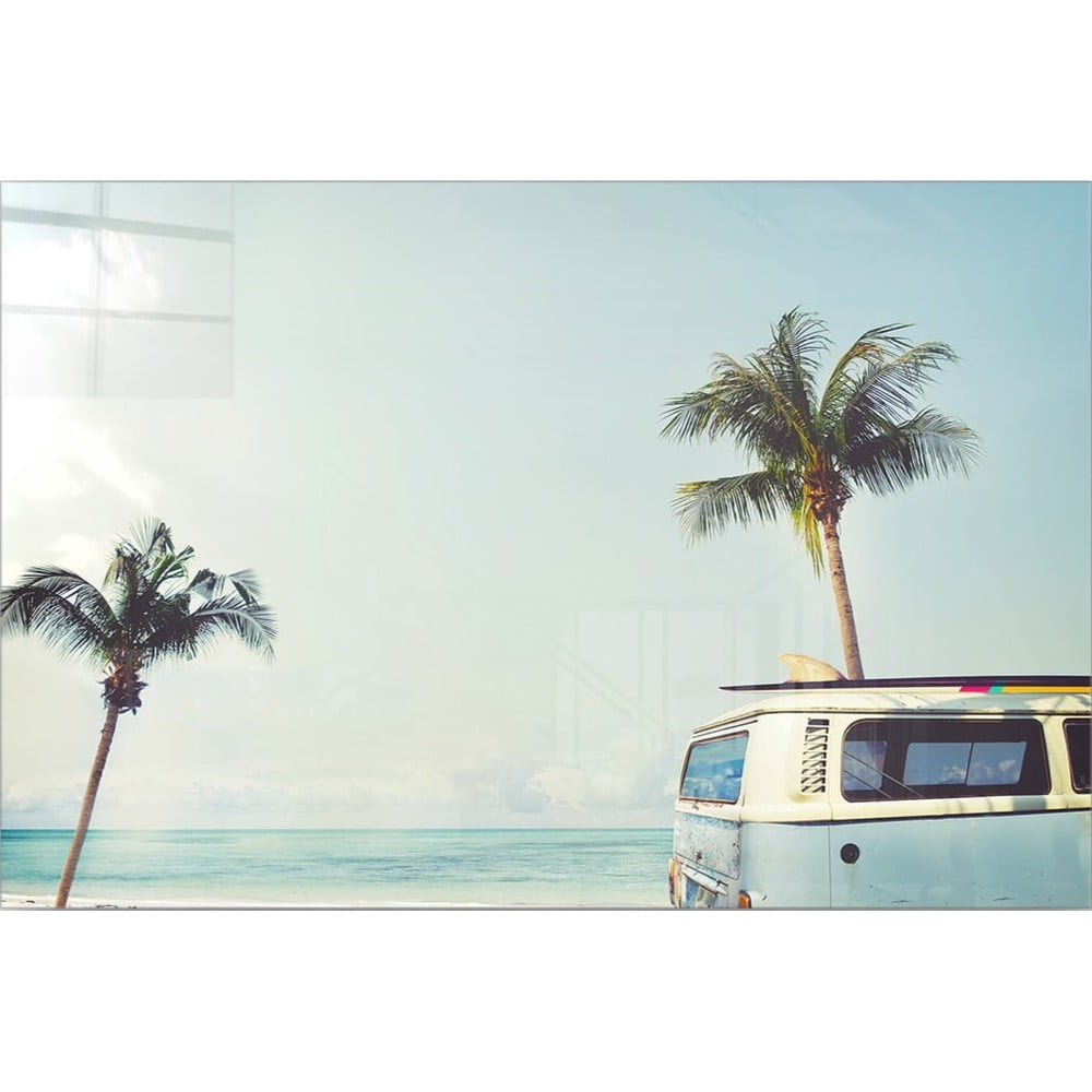 Pittura su vetro 70x50 cm Surf Van - Wallity | Quadri