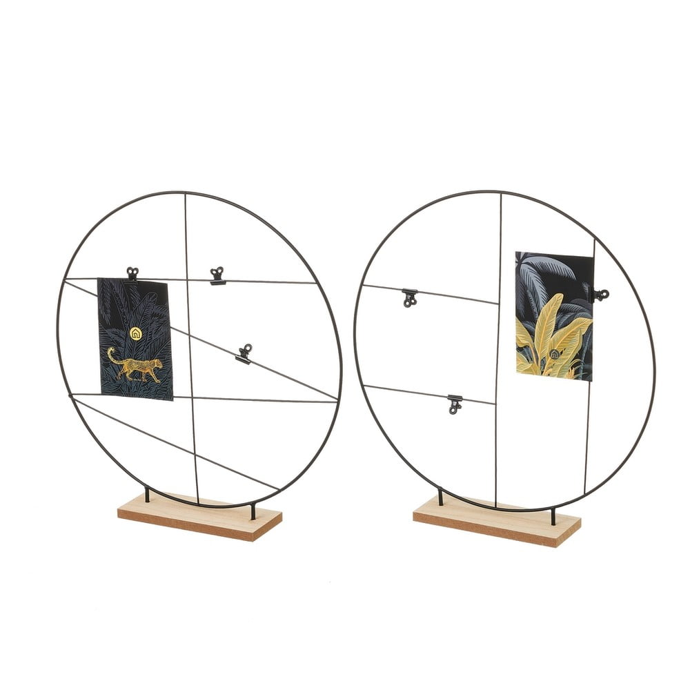 Set di 2 supporti per foto in metallo nero - Casa Selección | Cornici