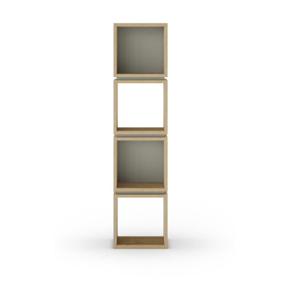 Libreria in rovere decorato in colore verde-naturale 32x133 cm Lofty - Marckeric | Librerie