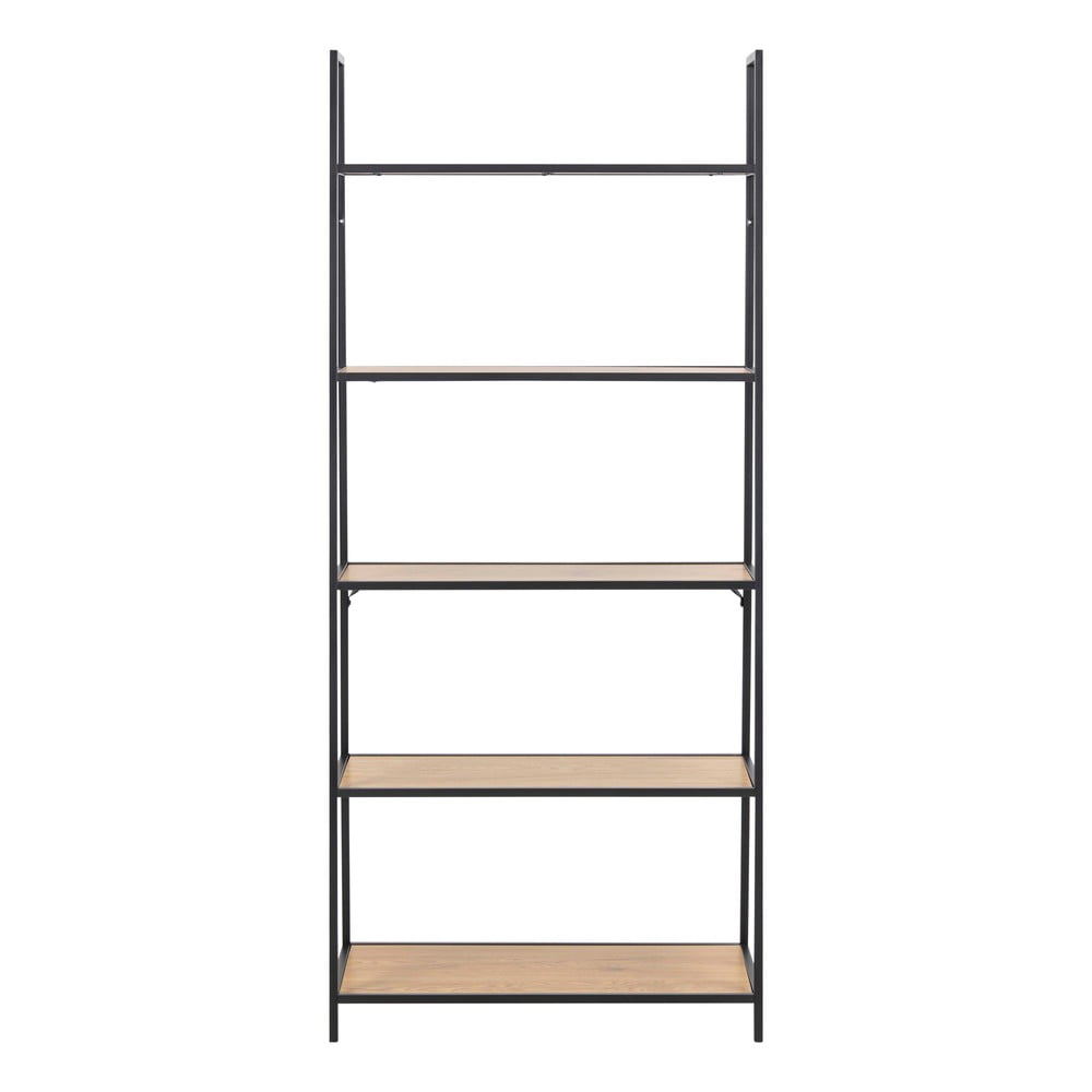 Scaffale nero-color legno naturale effetto rovere 77x175 cm Seaford - Actona | Scaffali