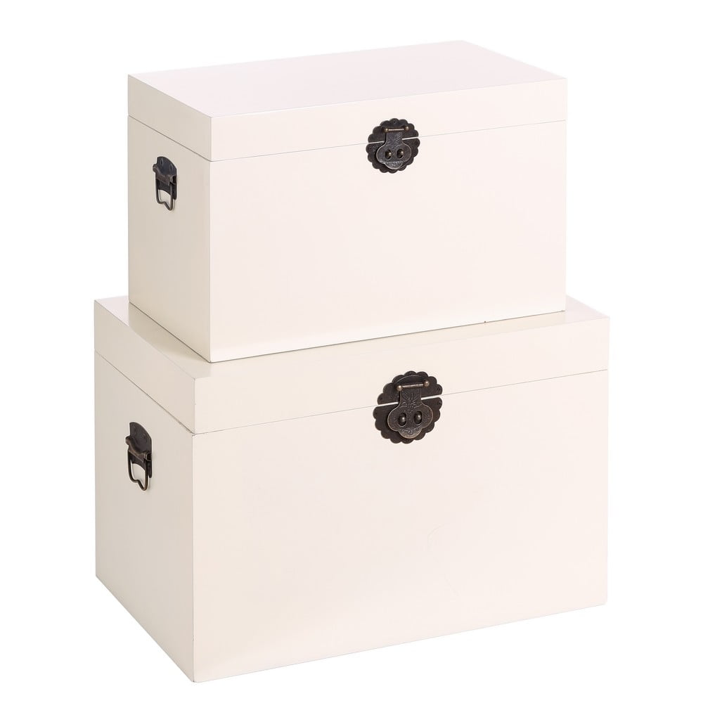 Set di 2 bauli bianchi 60x42 cm Oriente - Ixia | Cassapanche