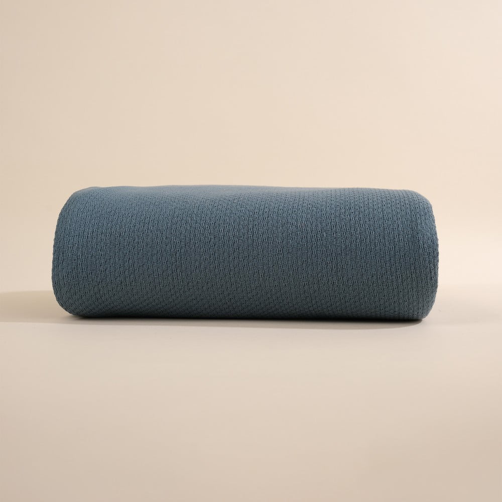 Copriletto in cotone blu per letto matrimoniale 230x240 cm Hasir - Mijolnir | Copriletti