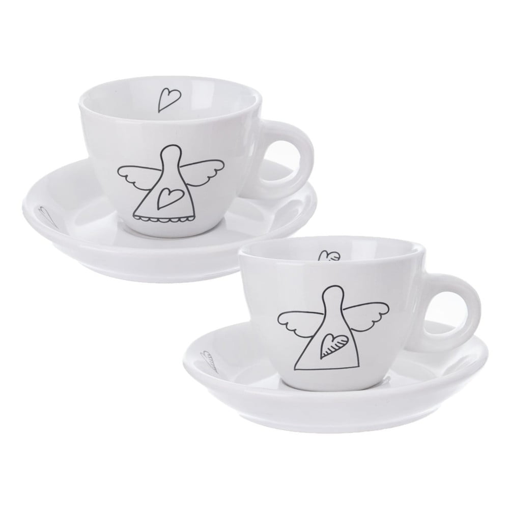 Tazze in ceramica bianca e nera in set da 2 pezzi 90 ml - Orion | Tazzine