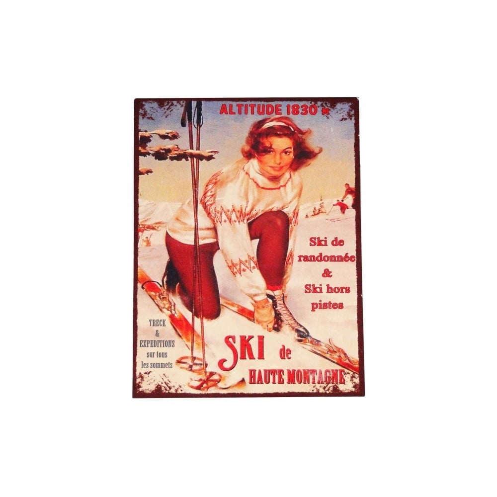 Insegna in metallo 25x33 cm Ski - Antic Line | Insegne
