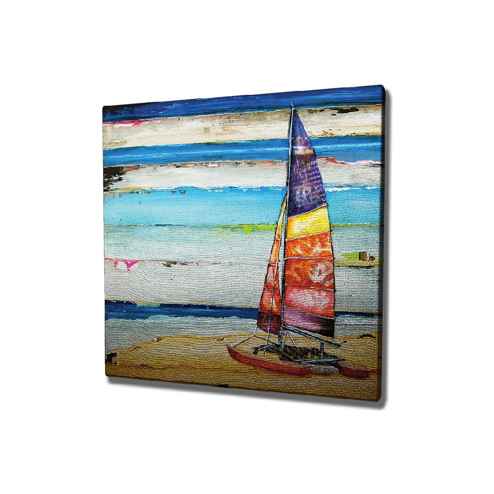 Pittura murale su tela Barca, 45 x 45 cm - Wallity | Quadri