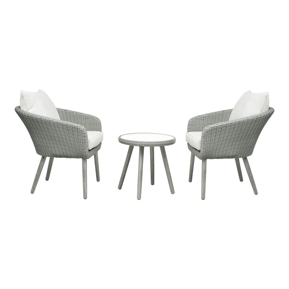 Set di mobili da giardino grigio chiaro in rattan artificiale Bistro – Unique Furniture | Set di mobili da giardino