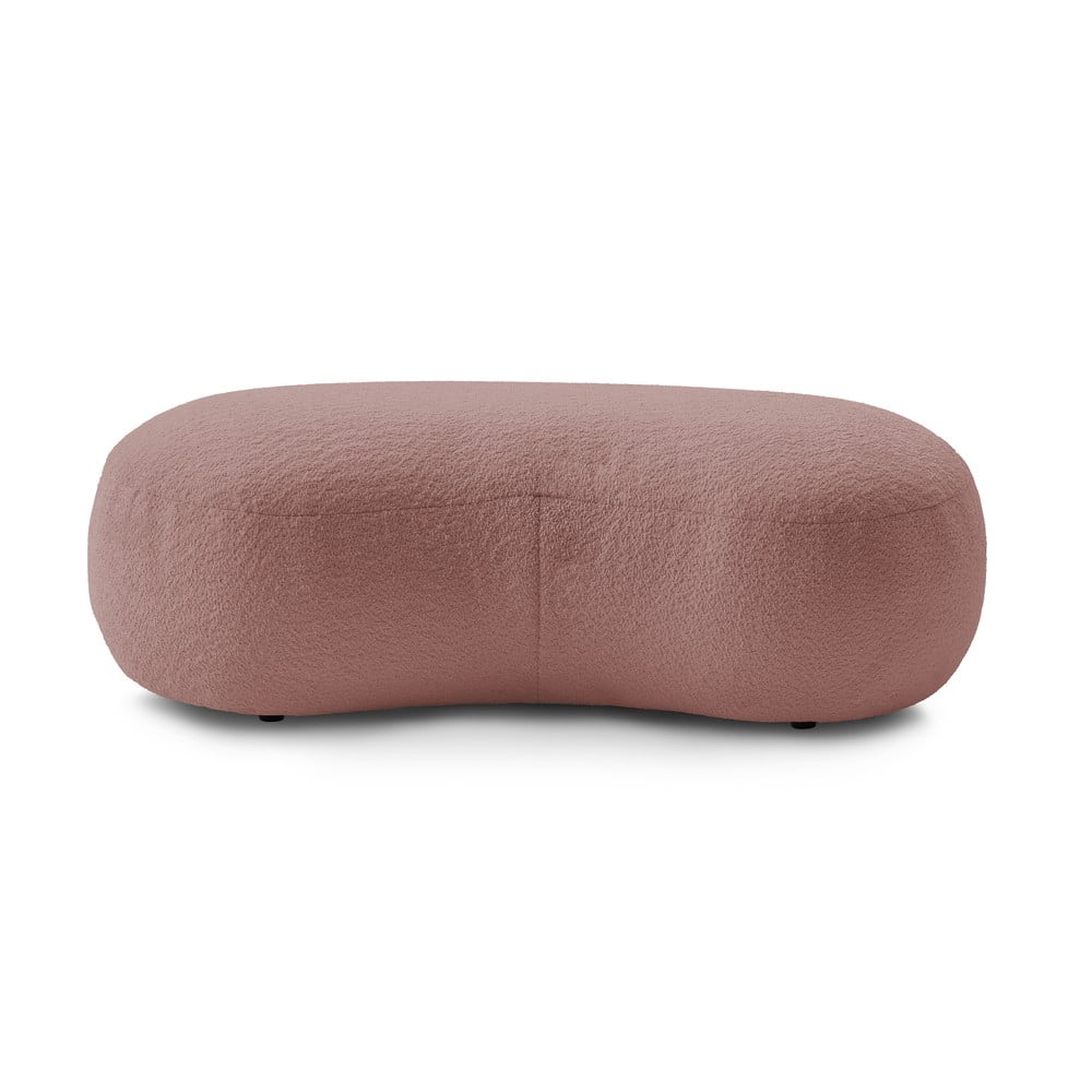 Pouf in tessuto bouclé rosa Saint-Germain - Bobochic Paris | Poggiapiedi