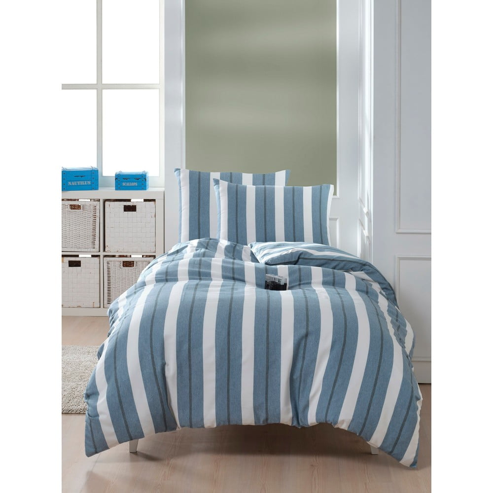 Biancheria da letto blu per letto singolo 140x200 cm Helsinki – Mijolnir | Biancheria da letto