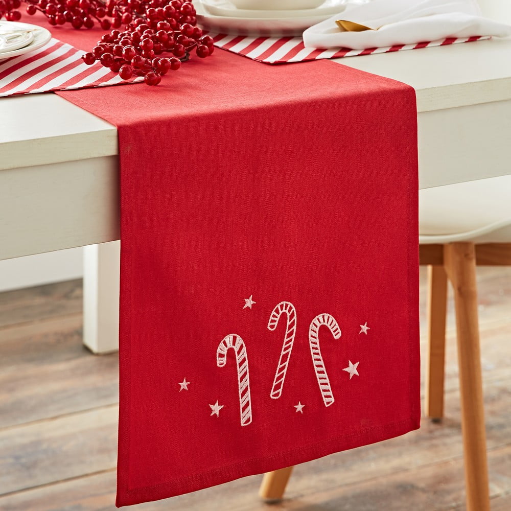 Runner da tavola in cotone con motivo natalizio 32x220 cm Candy Cane - Catherine Lansfield | Runner per il tavolo