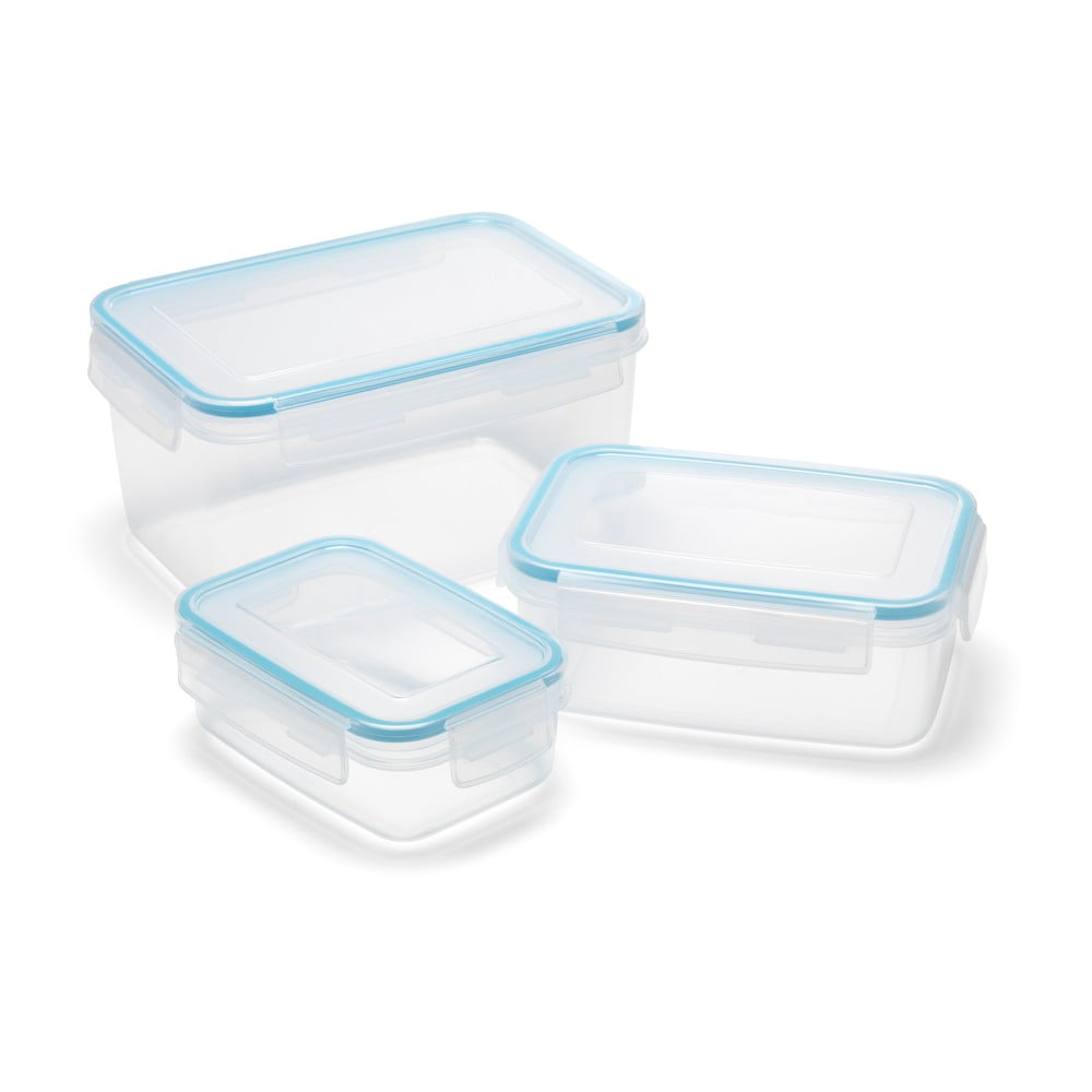 Set di 3 barattoli per alimenti con coperchio Clip And Close rettangolare Clip & Close - Addis | Scatole per alimenti