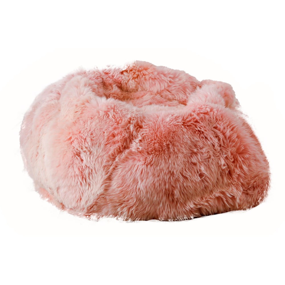 Borsa da divano in pelle di pecora rosa , ⌀ 110 cm - Native Natural | Pouf a sacco