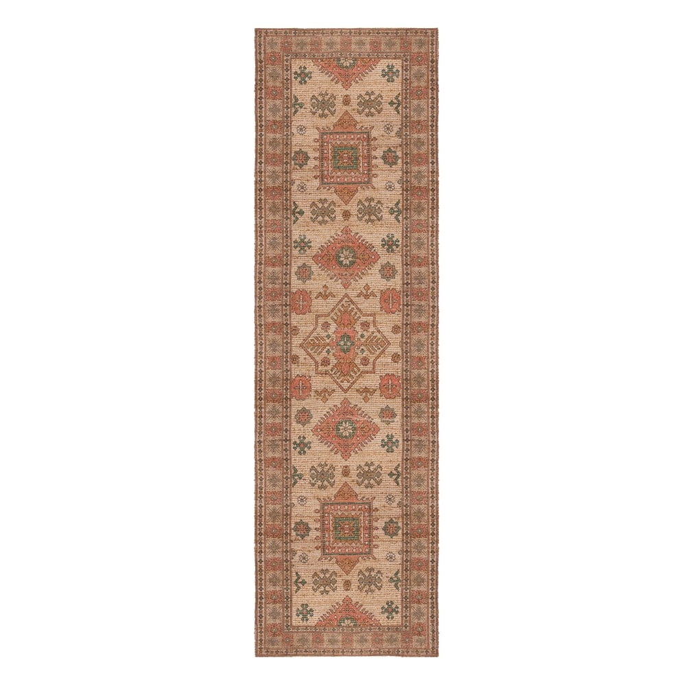 Tappeto rosa e color terracotta in misto iuta tessuto a mano 60x230 cm Lana Jute – Flair Rugs | Tappeti