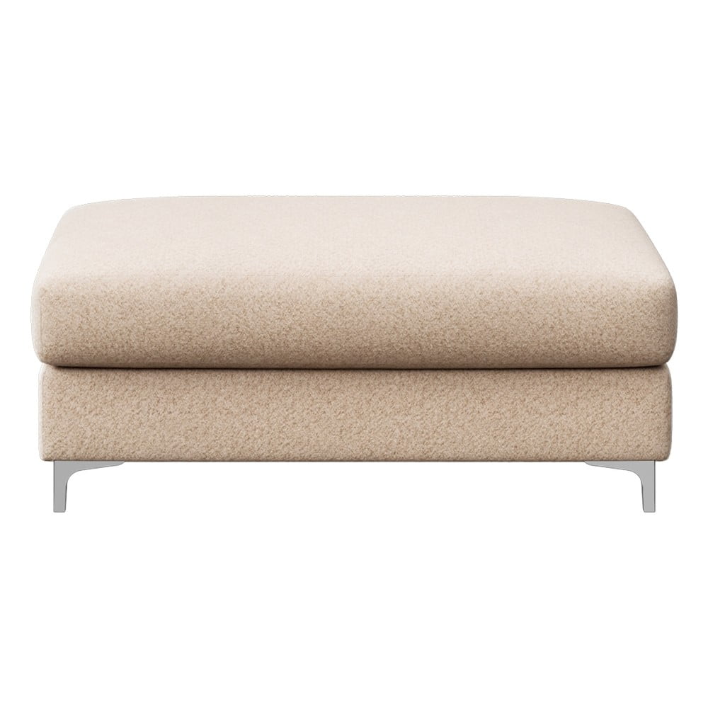 Poggiapiedi beige con rivestimento in bouclé Rene – Rodier | Poggiapiedi